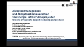 thumbnail of medium Akzeptanzmanagement und Akzeptanzkommunikation von Energie-Infrastrukturprojekten | Prof. Dr. Gernot Barth